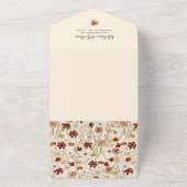 Boho Wildflower Wedding All In One Uitnodiging (Buitenkant)