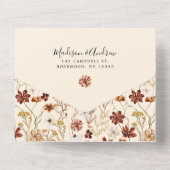 Boho Wildflower Wedding All In One Uitnodiging (Achterkant)