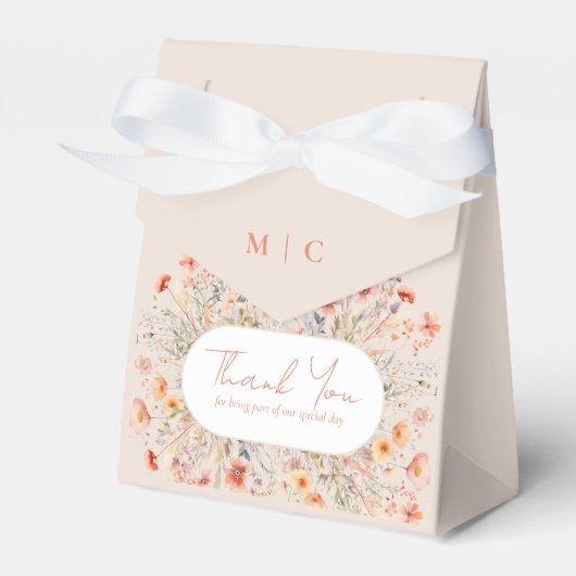 Boho Wildflower Wedding Bedankdoosjes (Voorkant Zijde)