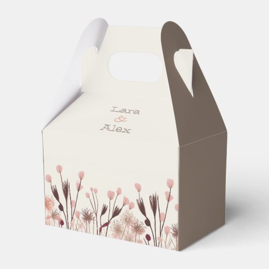 Boho Wildflower Wedding Bedankdoosjes (Voorkant Zijde)