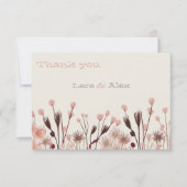 Boho Wildflower Wedding Bedankkaart (Voorkant)