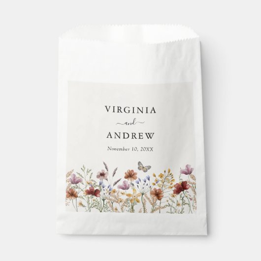 Boho Wildflower Wedding Bedankzakje (Voorkant)