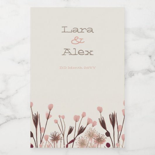 Boho Wildflower Wedding Candle Label Voedselcontainer Etiket (Enkel label)