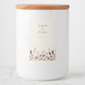Boho Wildflower Wedding Candle Label Voedselcontainer Etiket (Voorkant)