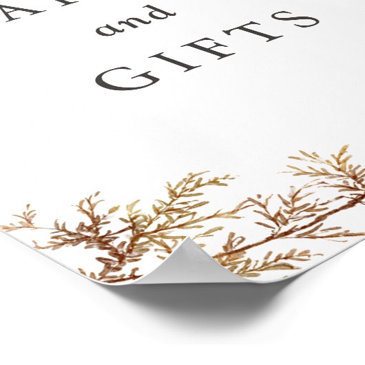 Boho Wildflower Wedding Cards and Gifts Sign Poster (Hoek)