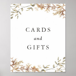 Boho Wildflower Wedding Cards and Gifts Sign Poster