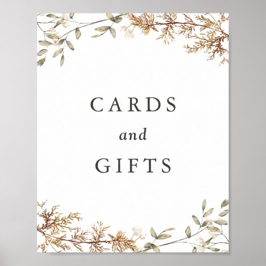 Boho Wildflower Wedding Cards and Gifts Sign Poster (Voorkant)