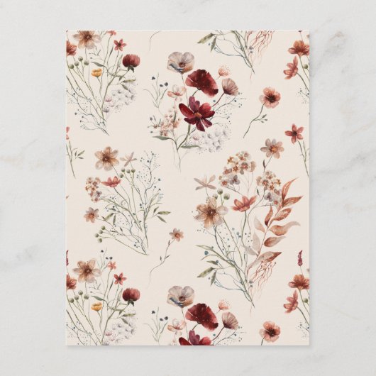 Boho Wildflower Wedding Details Informatiekaartje (Achterkant)