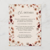Boho Wildflower Wedding Details Informatiekaartje (Voorkant)