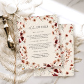 Boho Wildflower Wedding Details Informatiekaartje