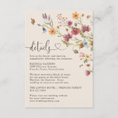 Boho Wildflower Wedding Details Kaart (Voorkant)