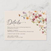 Boho Wildflower Wedding Details Kaart (Voorkant)
