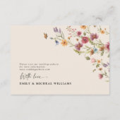 Boho Wildflower Wedding Details Kaart (Achterkant)