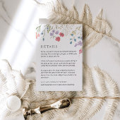 Boho Wildflower Wedding Details Kaart