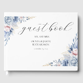 Boho Wildflower Wedding Elegant Script Gastenboek