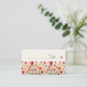 Boho Wildflower Wedding Flat Place Cards Plaatskaartje (Staand voorkant)