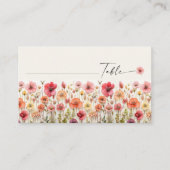 Boho Wildflower Wedding Flat Place Cards Plaatskaartje (Voorkant)