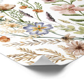 Boho Wildflower Wedding Garden Flowers Welkom Poster (Hoek)