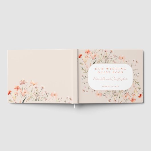 Boho Wildflower Wedding Gastenboek (Volledig)