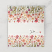 Boho Wildflower Wedding Gevouwen Plaats Kaarten Plaatskaartje (Buitenkant ongevouwen)