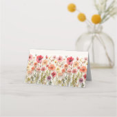 Boho Wildflower Wedding Gevouwen Plaats Kaarten Plaatskaartje (Achterkant)
