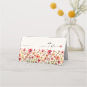 Boho Wildflower Wedding Gevouwen Plaats Kaarten Plaatskaartje (Voorkant)