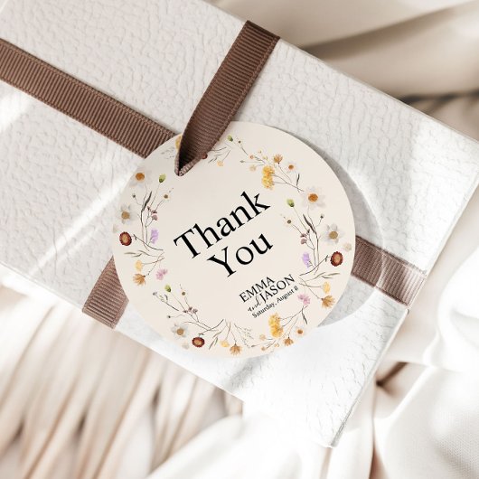 Boho Wildflower Wedding Gift Labels