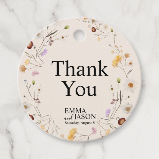 Boho Wildflower Wedding Gift Labels (Voorkant)