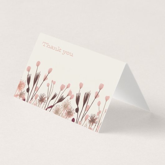 Boho Wildflower Wedding Hartelijk dank Kaart (Voorkant)