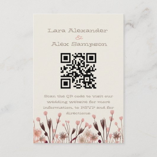 Boho Wildflower Wedding Informatiekaartje (Voorkant)