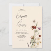 Boho Wildflower Wedding Invitation Kaart (Voorkant)