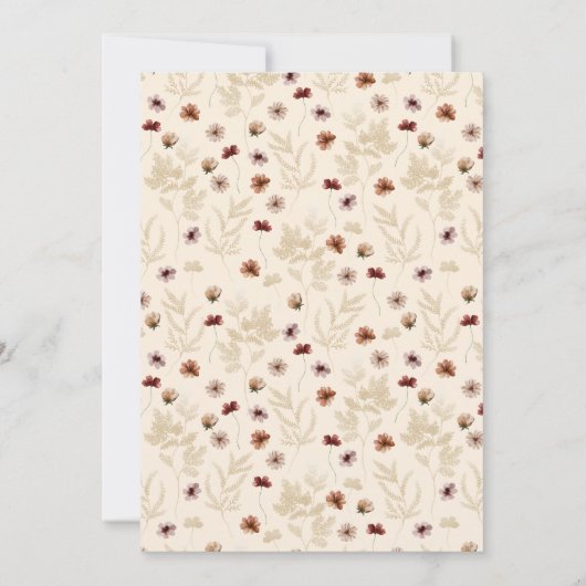 Boho Wildflower Wedding Invitation Kaart (Achterkant)