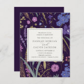 Boho Wildflower Wedding Invitation Kaart (Voorkant / Achterkant)