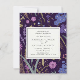 Boho Wildflower Wedding Invitation Kaart