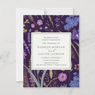Boho Wildflower Wedding Invitation Kaart