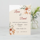 Boho Wildflower Wedding Invitation Kaart (Staand voorkant)