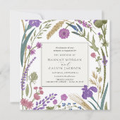 Boho Wildflower Wedding Invitation Kaart (Voorkant)