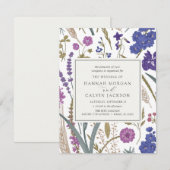 Boho Wildflower Wedding Invitation Kaart (Voorkant / Achterkant)