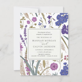 Boho Wildflower Wedding Invitation Kaart