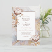 Boho Wildflower Wedding Invitation Kaart (Staand voorkant)