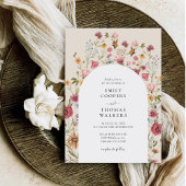 Boho Wildflower Wedding Invitation Kaart