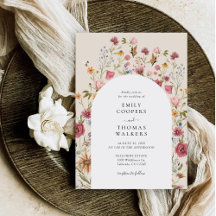 Boho Wildflower Wedding Invitation
