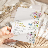 Boho Wildflower Wedding Invitation Kaart