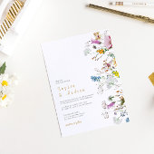 Boho Wildflower Wedding Invitation Kaart