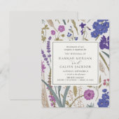 Boho Wildflower Wedding Invitation Kaart (Voorkant / Achterkant)