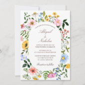 Boho Wildflower Wedding Invitation Kaart (Voorkant)