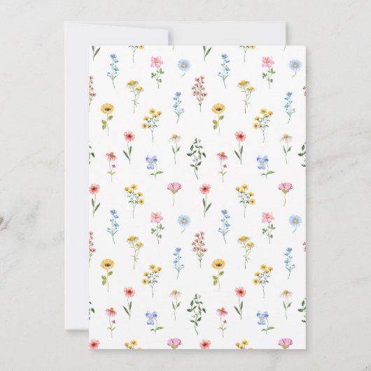 Boho Wildflower Wedding Invitation Kaart (Achterkant)