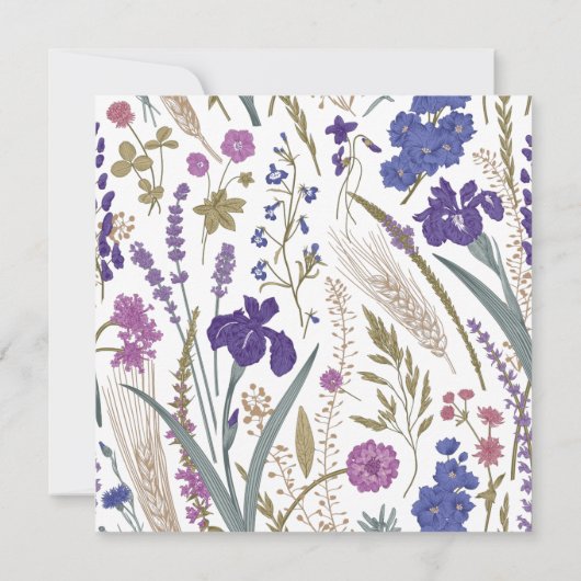 Boho Wildflower Wedding Invitation Kaart (Achterkant)