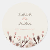 Boho Wildflower Wedding Invitation Ronde Sticker (Voorkant)