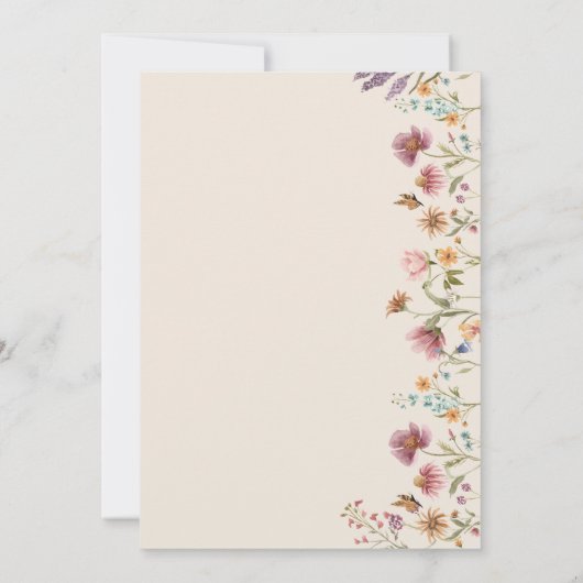 Boho Wildflower Wedding Invitation Save The Date (Achterkant)